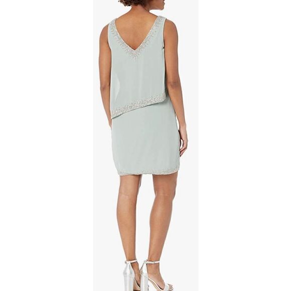 J Kara Women's Sleeveless Popover Short Cocktail Beaded Dress NWT Size 24W - Picture 2 of 9